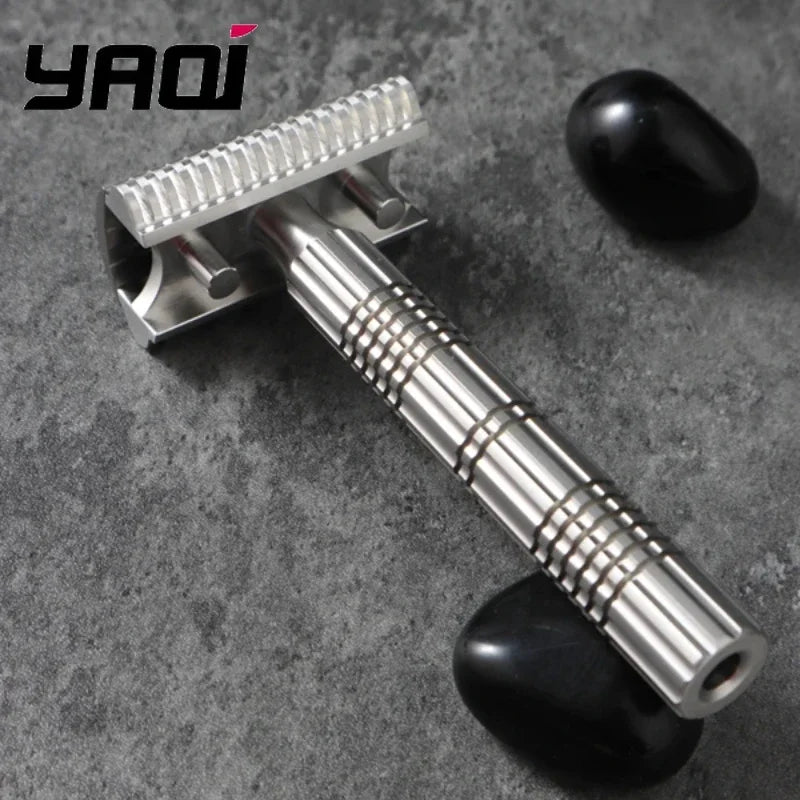 2026 New Arrival！YAQI Raw Color Version Bohemia 316 Stainless Steel Adjustable Baseplate Men Safety Razor Oasis Select
