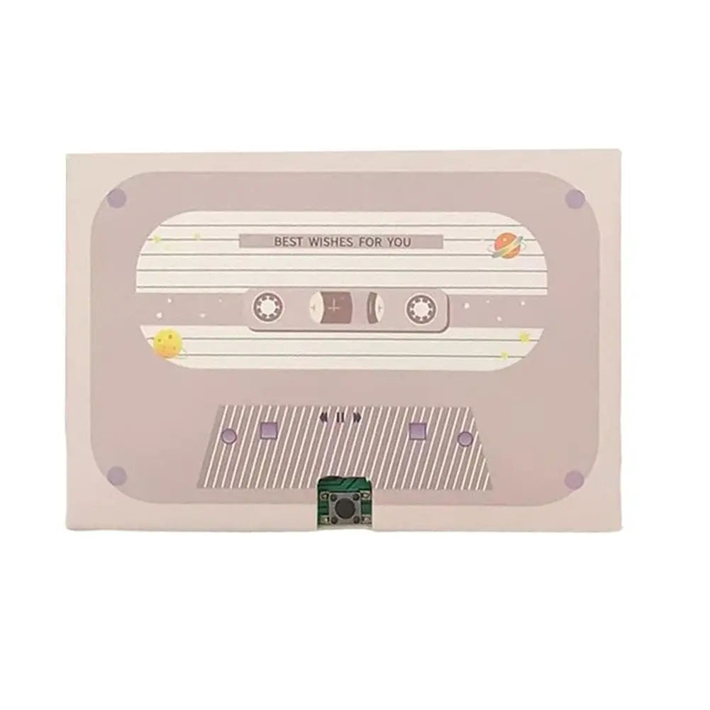 Voice Recordable Greeting Card 60 Seconds Recording Time Message Recorder Cassette Recording Voice Tape Greeting Card Oasis Select D