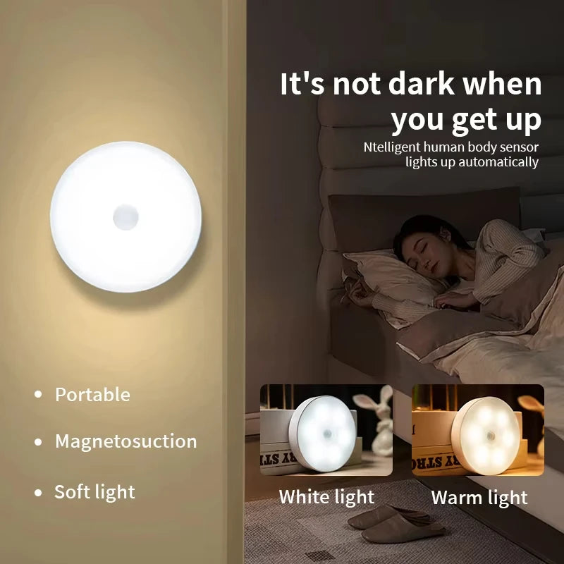 LED Motion Sensor Night Light USB Rechargeable Night Lamp For Kitchen Cabinet Wardrobe Lamp Staircase Wireless LED Closet Light Oasis Select
