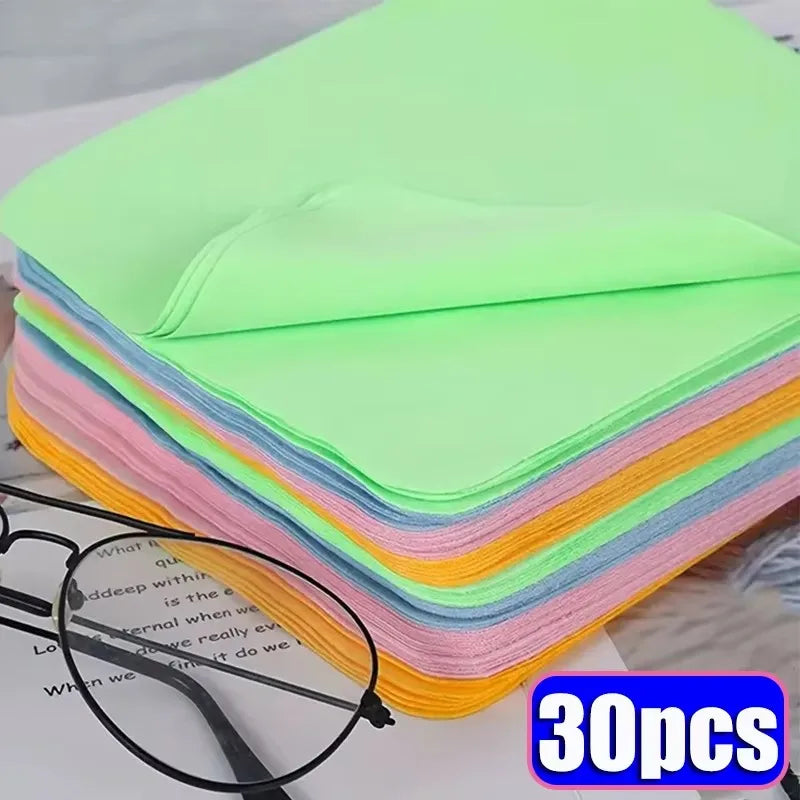 5/10/30pcs High Quality Chamois Glasses Cleaner Microfiber Cleaning Cloth For Lens Phone Screen Cleaning Wipes Eyewear Accessory Oasis Select