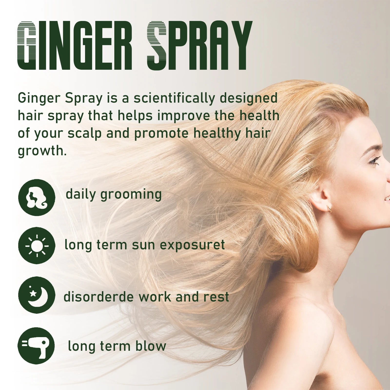 EELHOE Ginger Hair Spray – Prevent Hair Loss & Thicken Hair