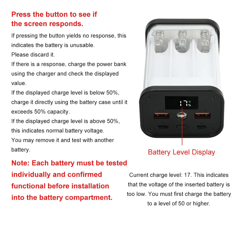 22.5W 6/12*18650 Power Bank Case Mobile Power DIY Case No Soldering Battery Box Charging Power Bank Kit Fully Transparent Shell Oasis Select