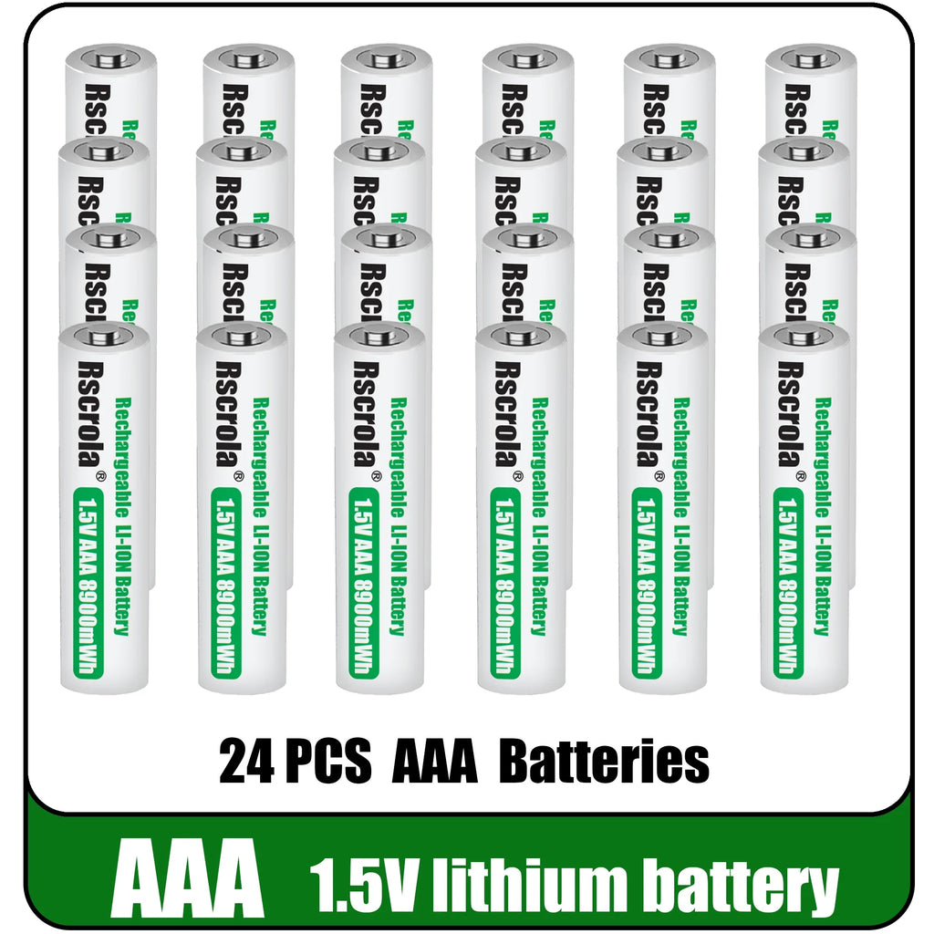 Universal Rechargeable 1.5V AAA 8900mWh Lithium ion Battery Fast charging with Charger for Camare Clock Mouse Fan Electric Toys Oasis Select 24 PCS Batteries 1.5V China Mainland