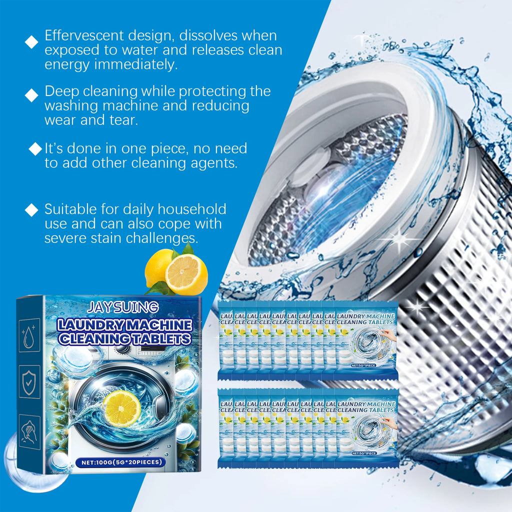 Jaysuing Washing Machine Stain Remover Effervescent Tablets Clean Odors Washing Machine Sink Depth Dirt Removal Cleaning Tablets Oasis Select