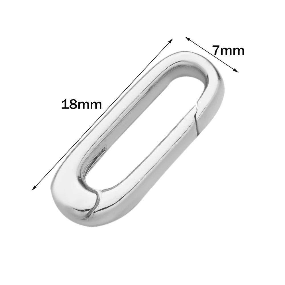 2pcs 14K18K Gold Filled Oval Clasp Spring Claps Connector Carabiner Keychain for DIY Jewelry Finding Necklace Bracelet Making Oasis Select White K 7x18mm