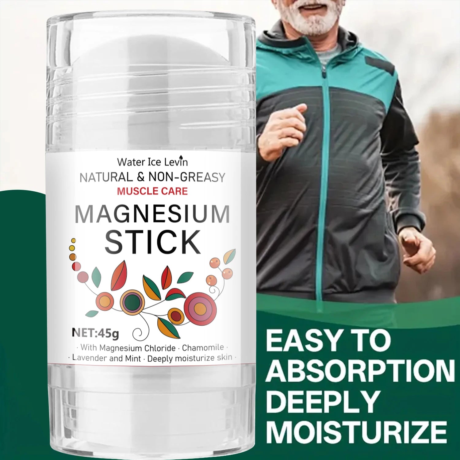 Natural & Non-Greasy Magnesium Stick for Muscle Care - Nourishing, Moisturizing & Protective Mineral Formula. Oasis Select