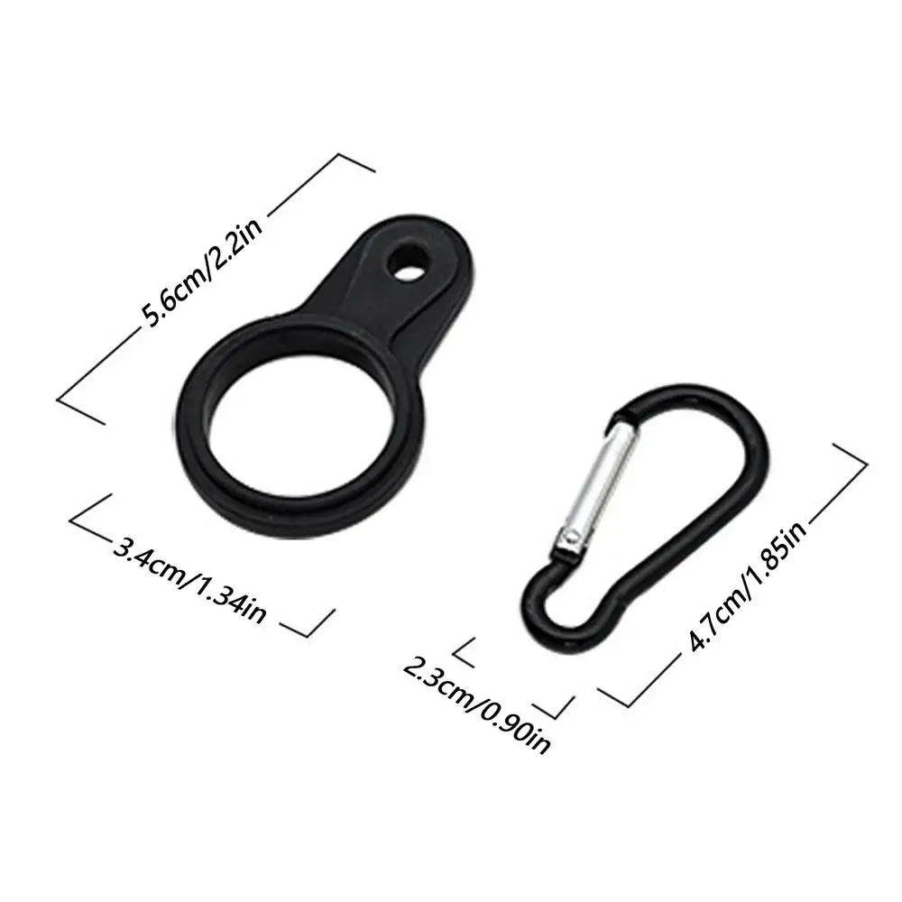Hanging Water Bottle Buckle Clip Tactical Portable Mineral Bottle Ring Holder Molle Webbing Buckles for Outdoor Camping Hiking Oasis Select Black