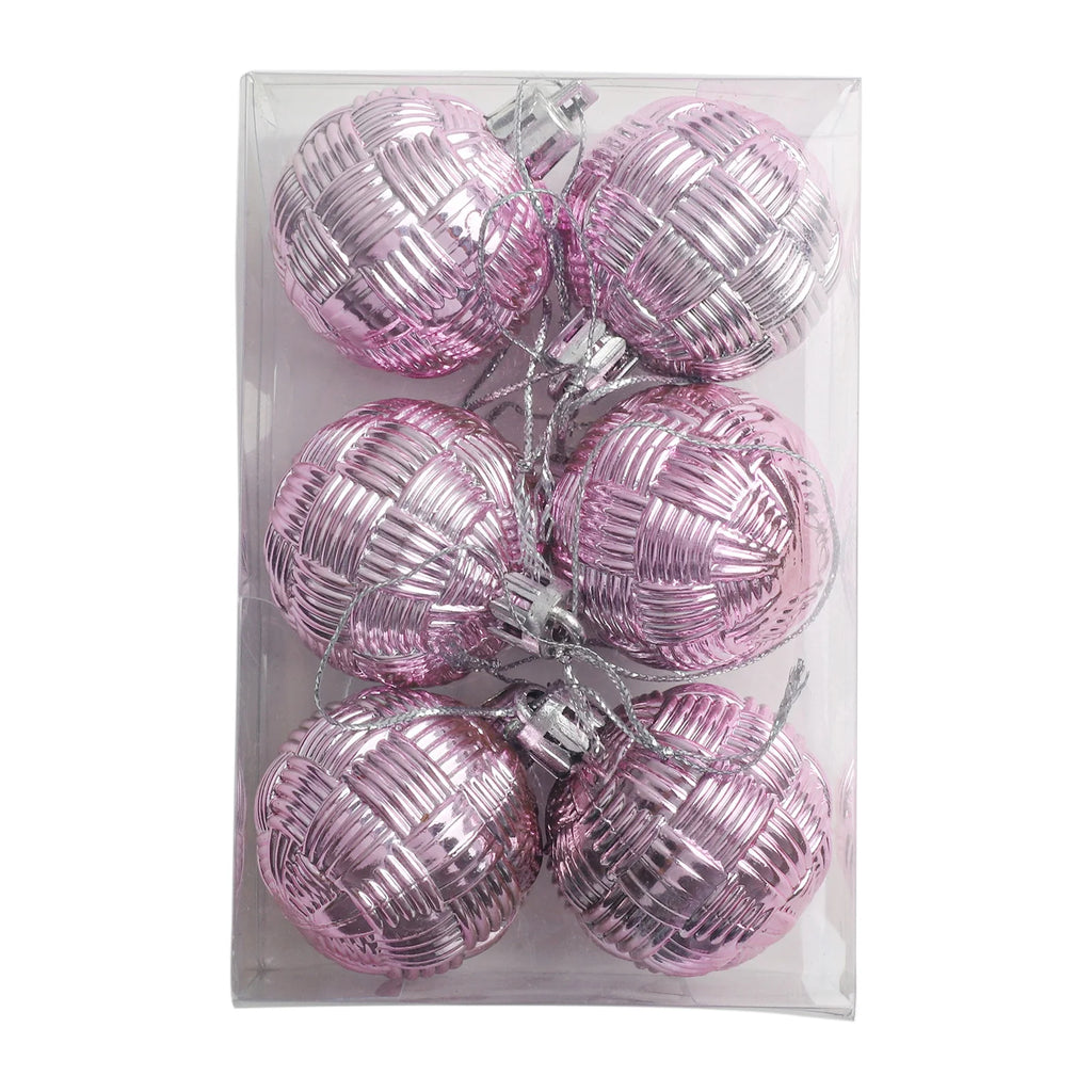 Baubles Mixed Christmas Balls Adapter Xmas Tree 6PCS Accessory Assembly Decoration Ornament Party High Quality Oasis Select Pink China Mainland
