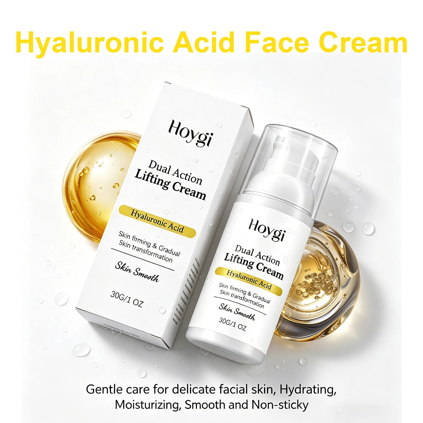 Hyaluronic Acid Face Cream Lifting Moisturizer Fine Lines Firming Skin Smoothing Brightening Daily Care Even Skin Tone Care 30g Oasis Select