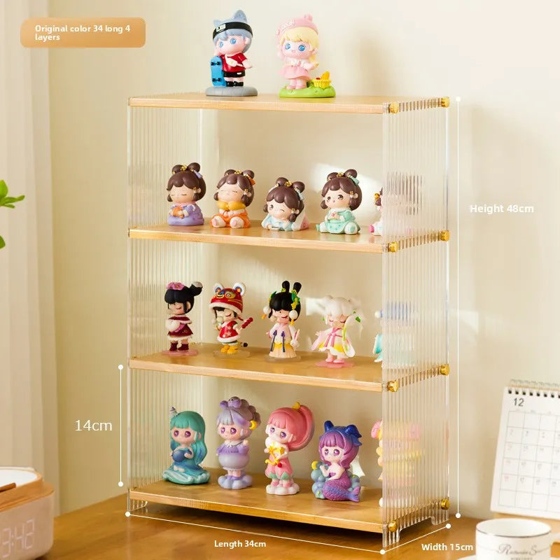 Blind Box Storage Display Rack Lego Figure Shelf Transparent Arrangement Cabinet Acrylic POP MART Display Box Layered Rack Oasis Select Primary four layers