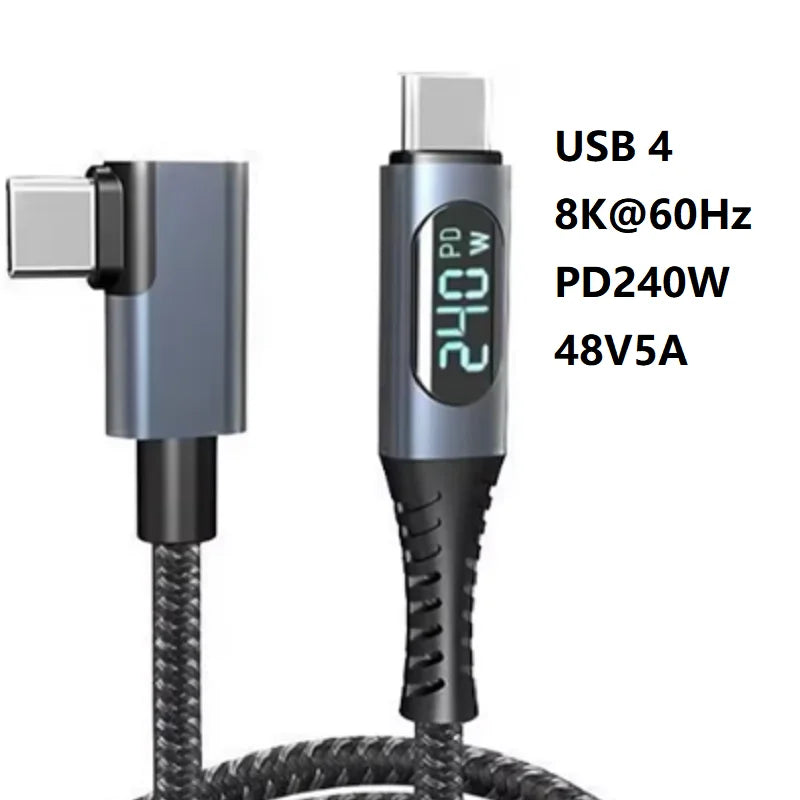 PD 240W Type C to Type C Cable Charging Cable USB4.0 40Gbps 8K@60Hz USB C Cable for PS5 Nintendo Switch Galaxy S22 MacBook Pro Oasis Select