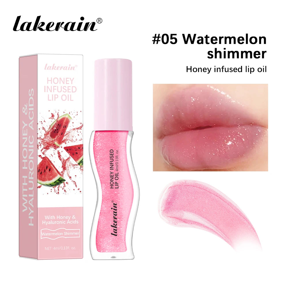 Moisturizing Lip Gloss Oil Nourishes Hydrates Glossy Lips Care Lipstick Plumping Exfoliating Pink Plumping Gloss Oil Makeup Oasis Select 5 Watermelon Shimmer