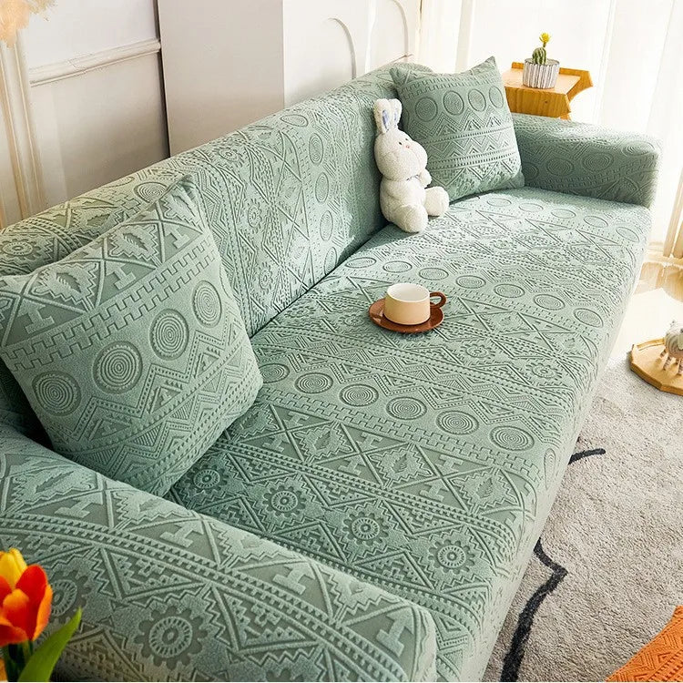 Bohemian Jacquard Velvet Sofa Cover for Autumn and Winter Thickened Plush, High-end Feel Cat Scratch-resistant Sofa Cover Oasis Select