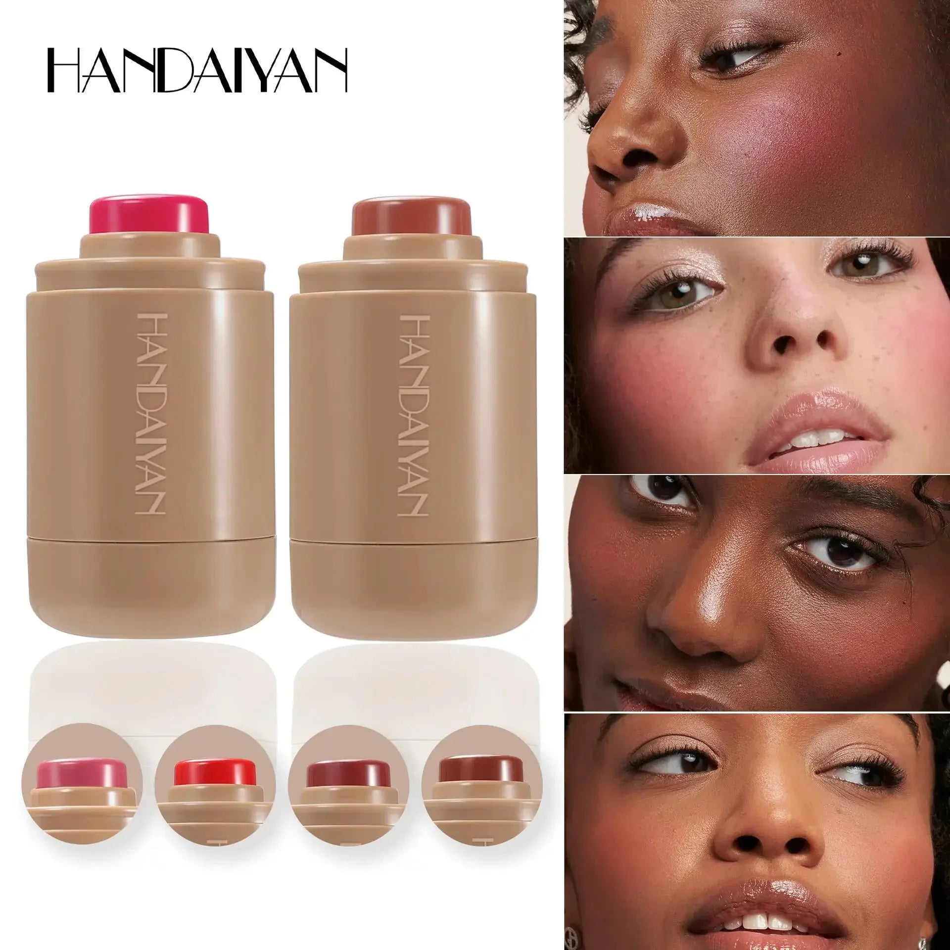 Handaiyan Cream Blush Stick – Lip & Cheek Tint, 6 Shades