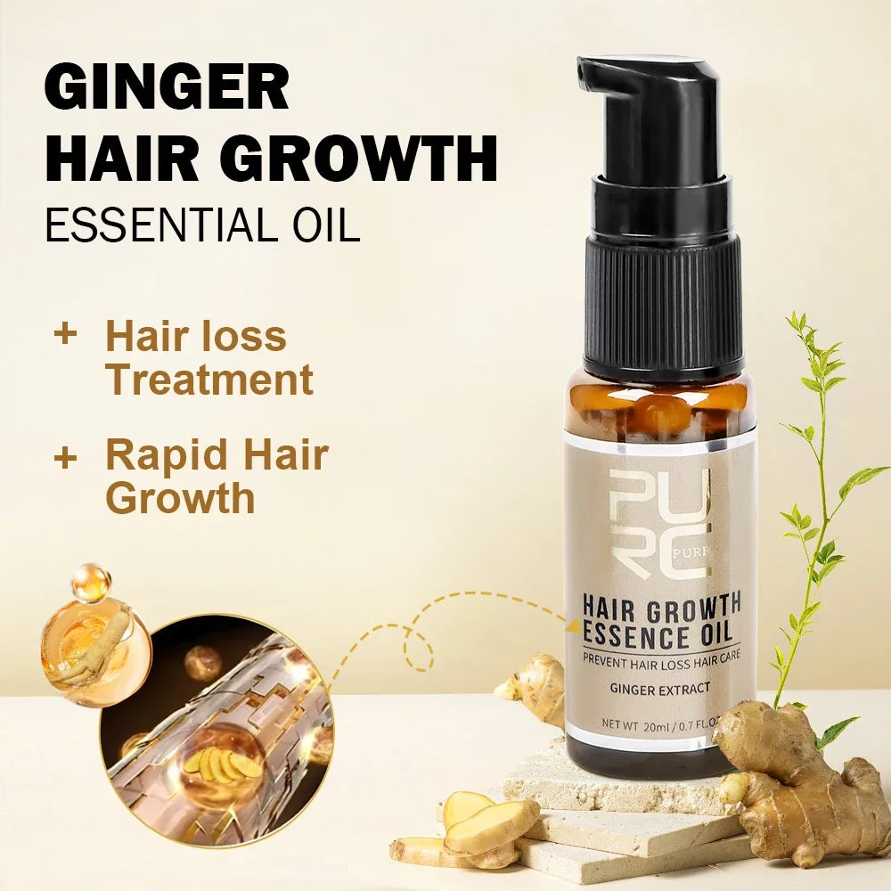 PURC Ginger Hair Growth Spray & Oil Set – Root Strengthening Hair Growth Set Oasis Select