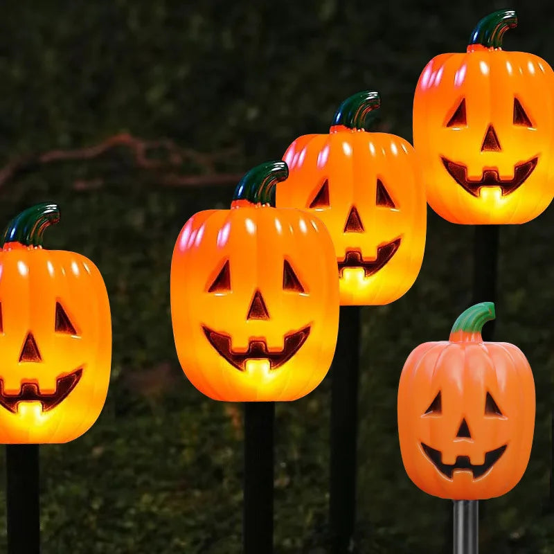 Halloween Solar Pumpkin Ground Plug Light Outdoor One-to-five Ghost Light LED Waterproof Atmosphere Garden Decoration Oasis Select