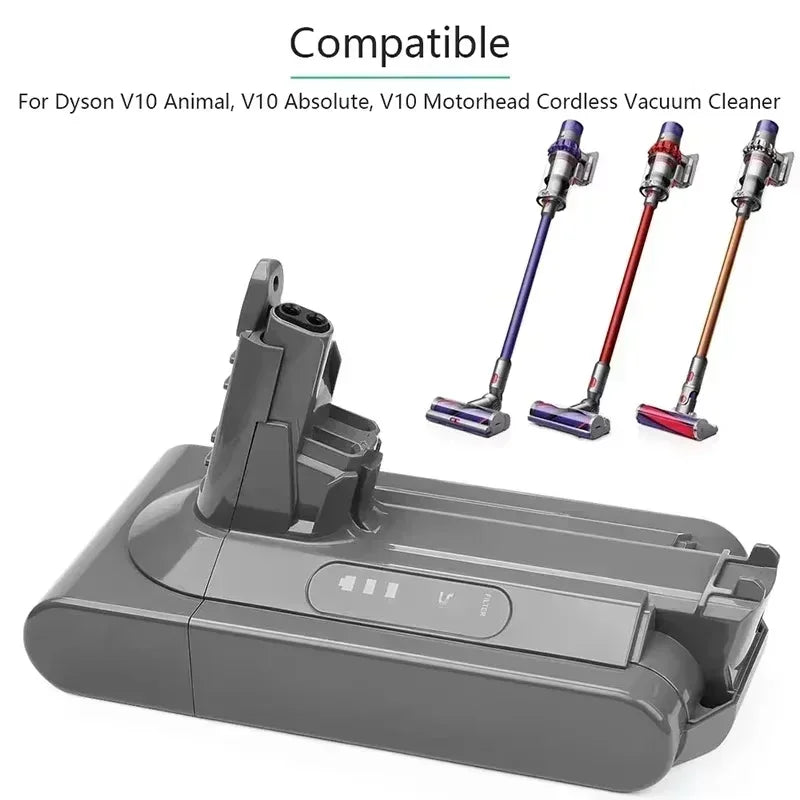 For Dyson V10 Battery V10 Animal Absolute Fluffy Cordless Vacuum Cleaner NEW 25.2V 6000mAh-12800mAH DYSON V10 Batterie Oasis Select