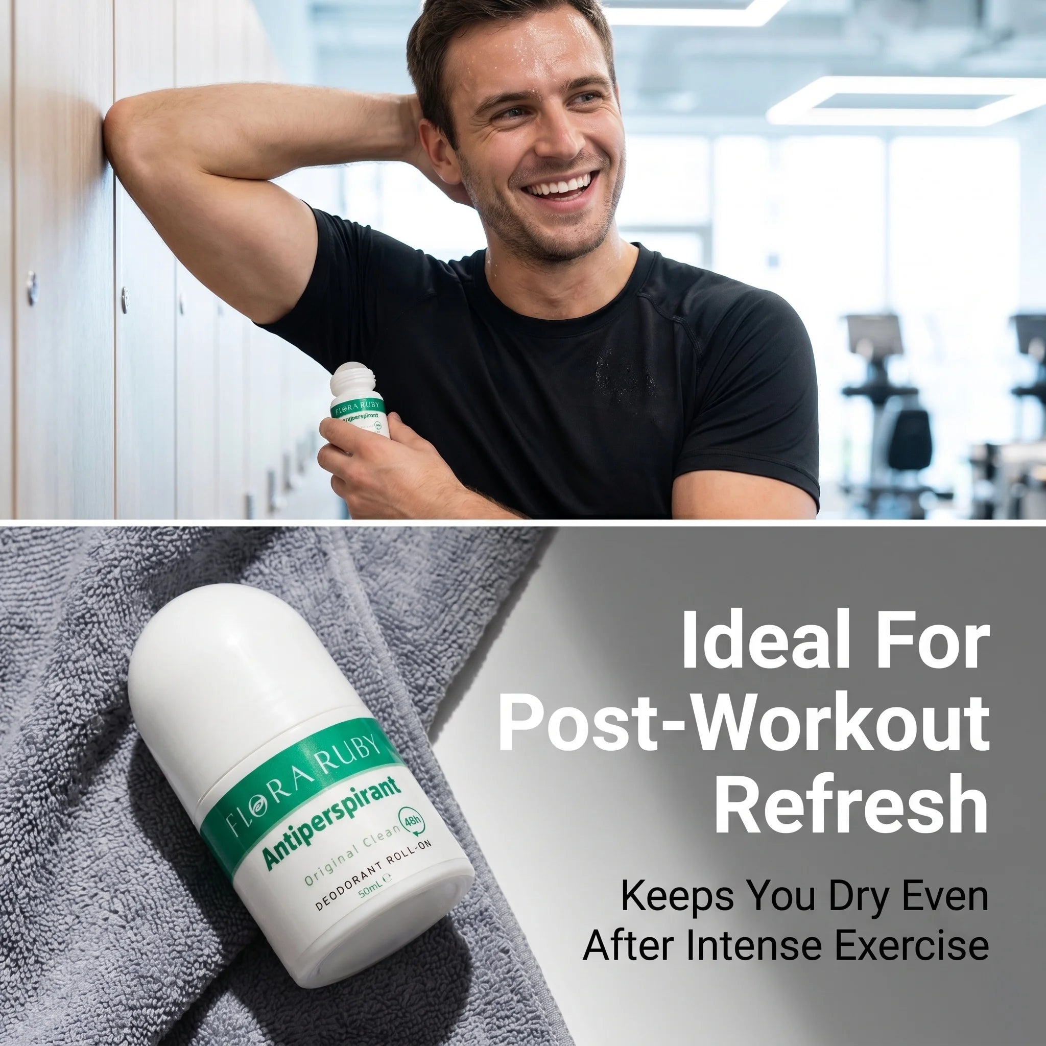 Flora Ruby deodorant rool on, 24-hour anti sweat and deodorizing, long-lasting freshness, easy to carry Oasis Select