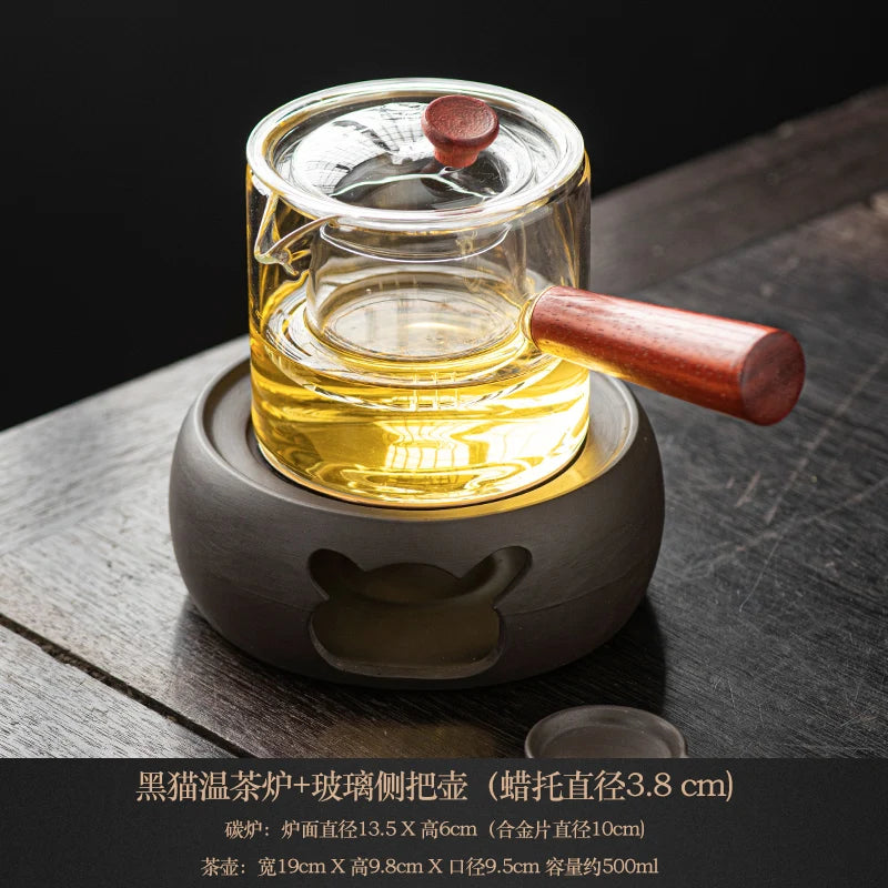 Terracotta Multi-functional Candle Tea Boiling Base Warm Tea Baking Tea Furnace Heating Insulation Furnace Oasis Select B set