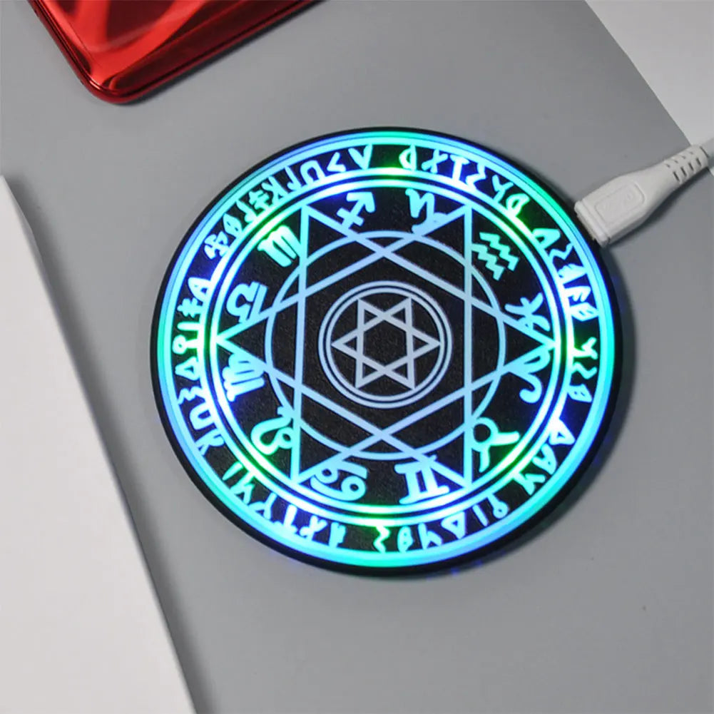 10W Qi Wireless Fast Charger Circle Magic Optical Array Wireless Charging For QI Standard Full Range Wireless Charging Phone Oasis Select