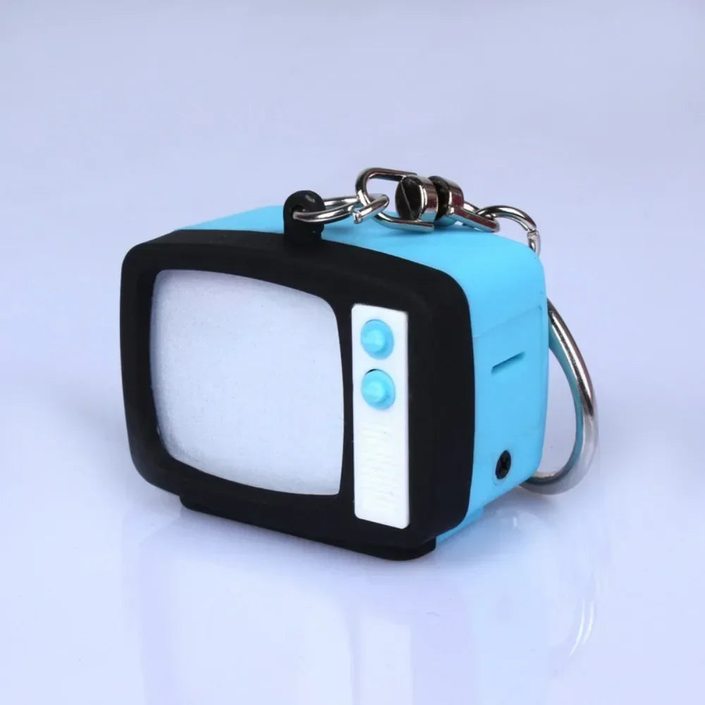 Creative Retro Television Keychain Model Keychain Pendant Creative Children Miniature Television Tv Led Keychain Home Oasis Select Blue