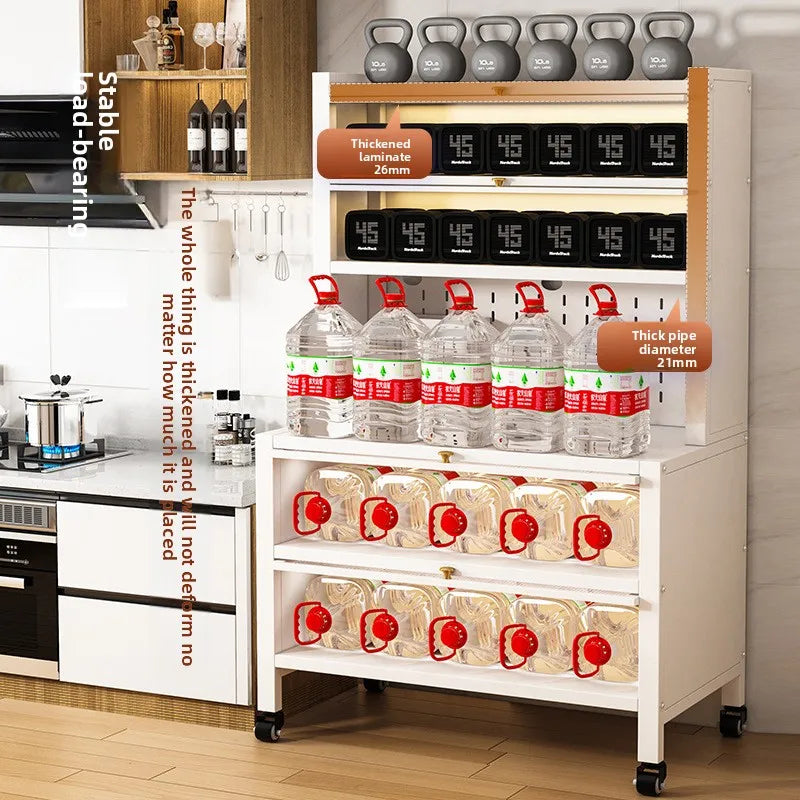 Dustproof side cabinets, shelves, multi-layer floor cabinets, small appliances, microwave ovens, multifunctional storage racks Oasis Select