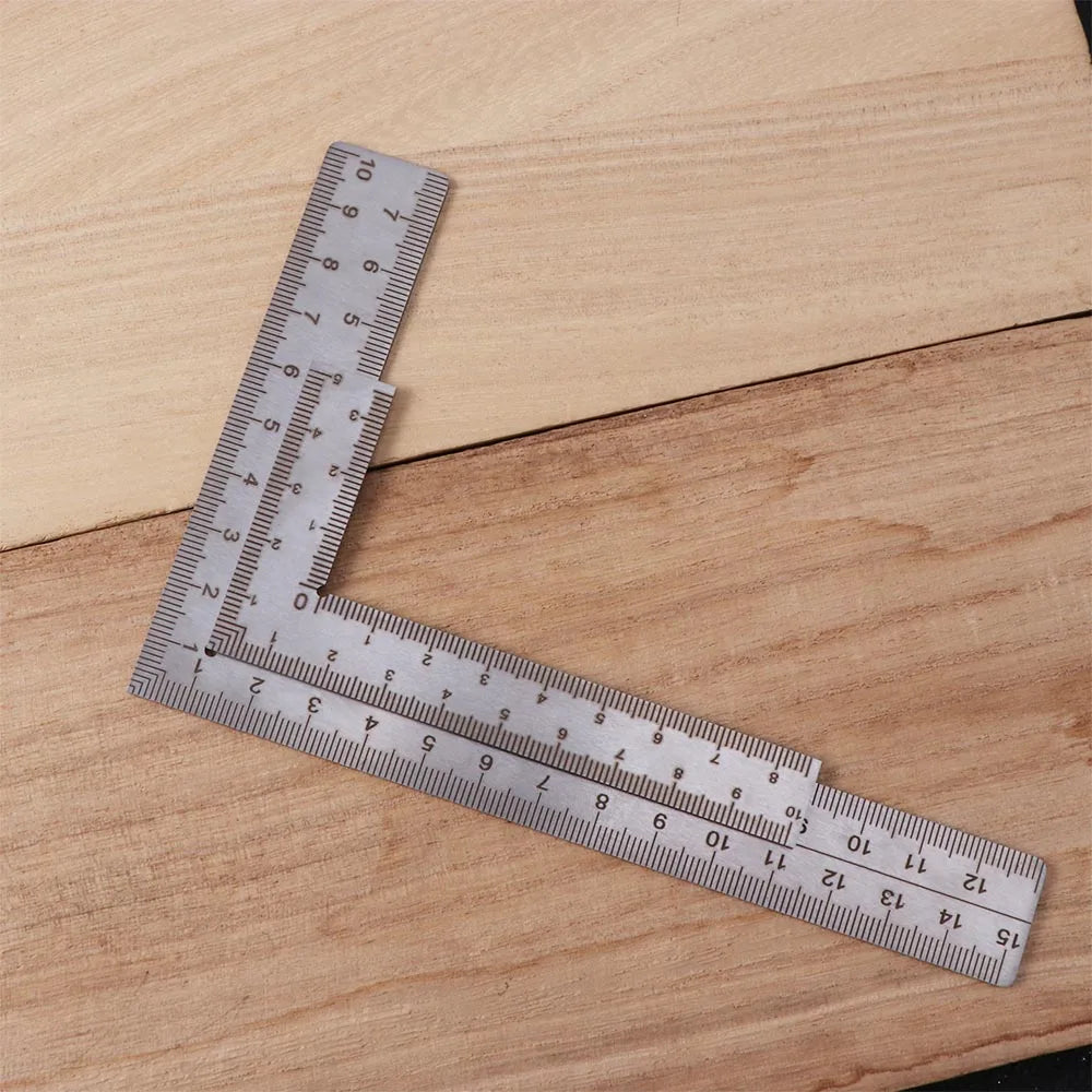 Stainless Steel L Square Ruler Measuring Tool High-Accuracy Metal Ruler Small Frame Double-Sided Mini Ruler Educational Oasis Select