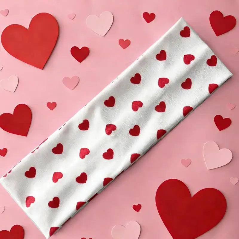 New Love Printed Valentine's Day Hair Bands Korean Sweet Girl Accessories Hair Bands Hundred Fitness Yoga Sports Headdress Oasis Select White