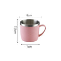 220ml Water Bottle Double Layer Anti-scalding 304 Stainless Steel Coffee Mug Milk Tea Drinks Water Cup with Handle Traveling Cup Oasis Select Pink 220ml