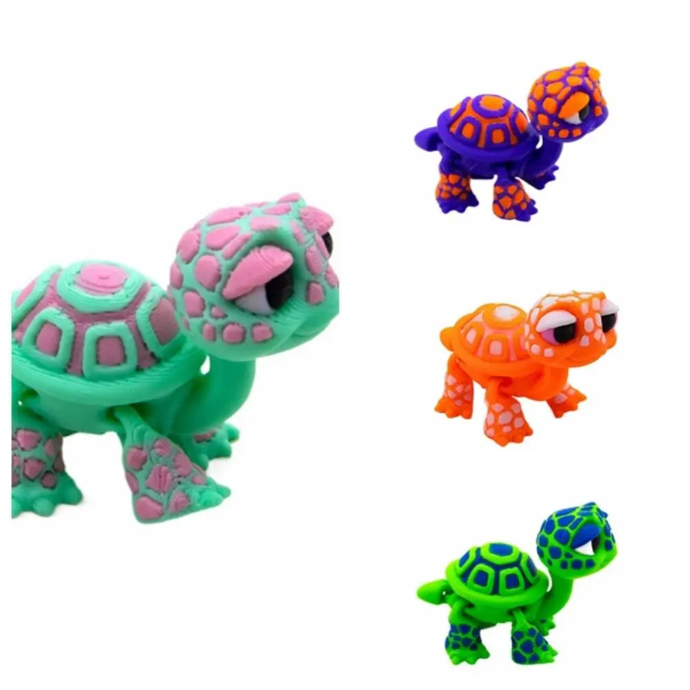 3D Printed Turtle Figurine | Articulated Joints Desktop Decor