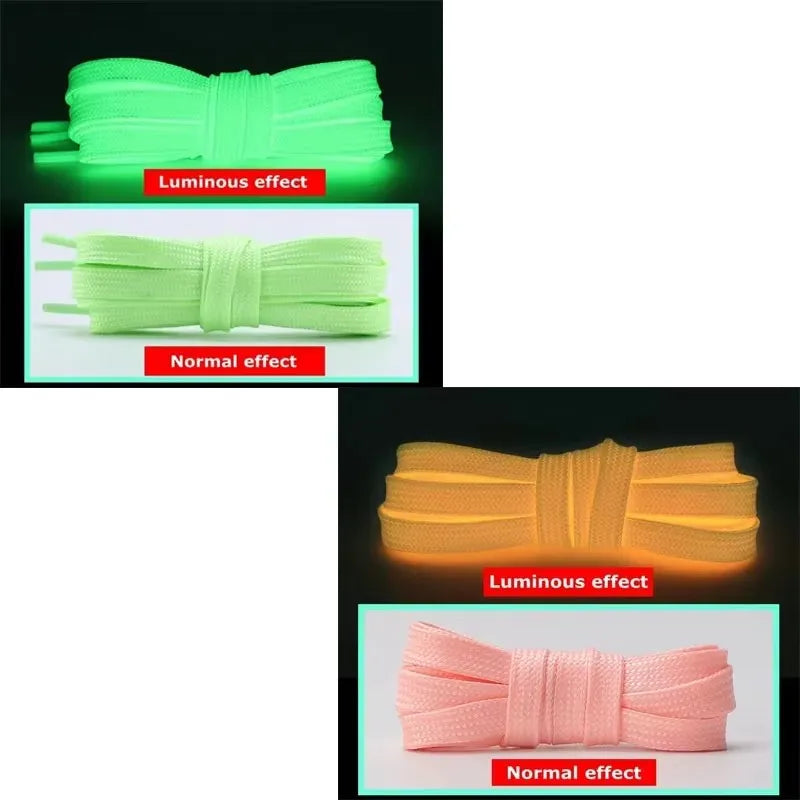 1/2pcs Luminous Shoe Laces Bold High Quality Fluorescent Shoelaces Glow In The Dark Night Round Shoelace Sneaker Laces Shoes Oasis Select 2pcs mix 1