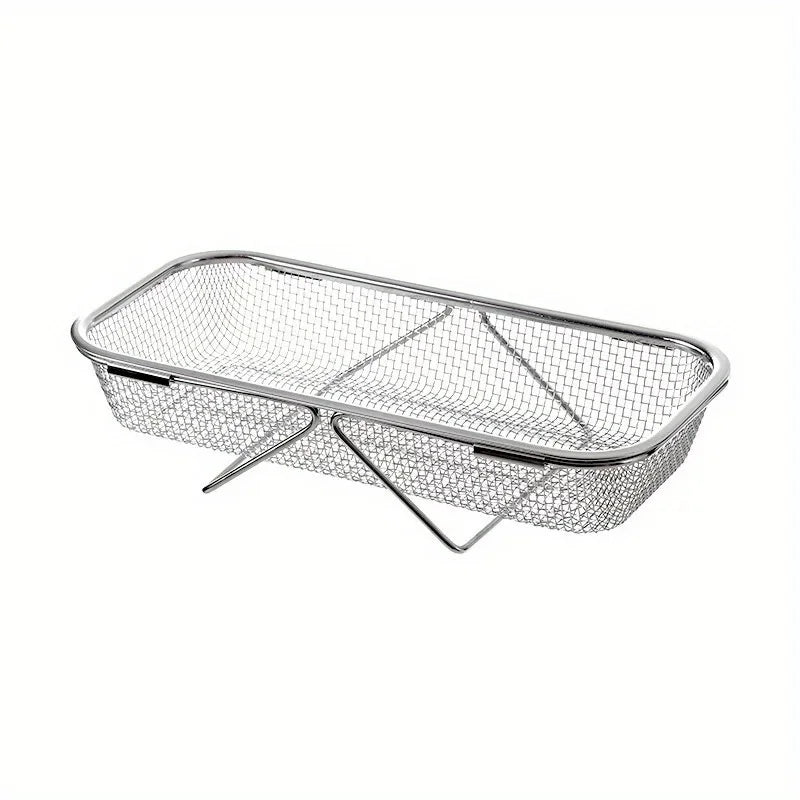 1 Set Stainless Steel Over Sink Colander with Telescopic Handle - Metal Mesh Strainer Basket for Washing Fruits & Vegetables Oasis Select