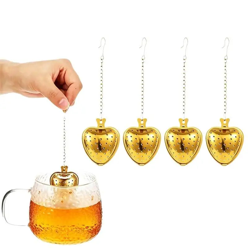 Stainless Steel Fine Mesh Heart Shaped Tea Strainer Reusable Infuser for Tea Lovers Daily Home Drinking Use Oasis Select