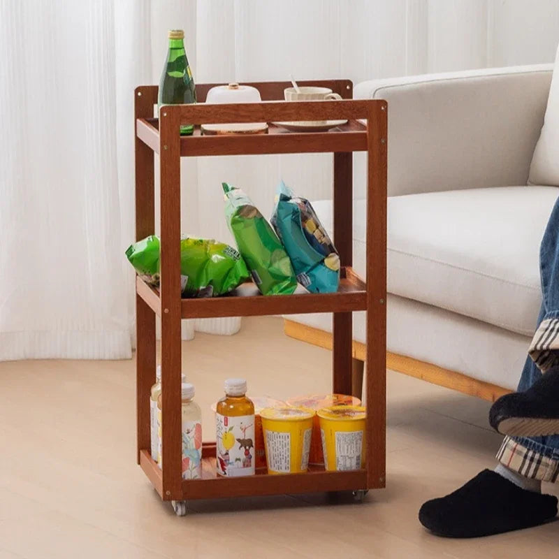 Solid wood kitchen rack Floor-to-ceiling multi-layer crevice storage rack Household multi-functional removable sundries Oasis Select