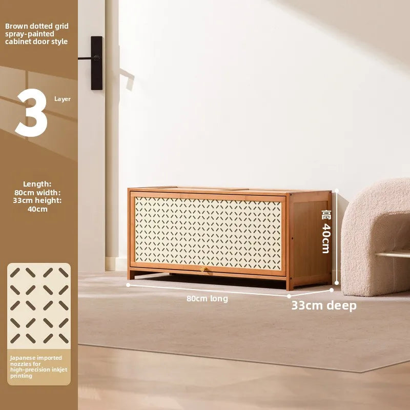 Shoe rack multi-layer household door indoor good-looking entrance dust-proof shoe cabinet rental house shoe rack Oasis Select Three layers 80
