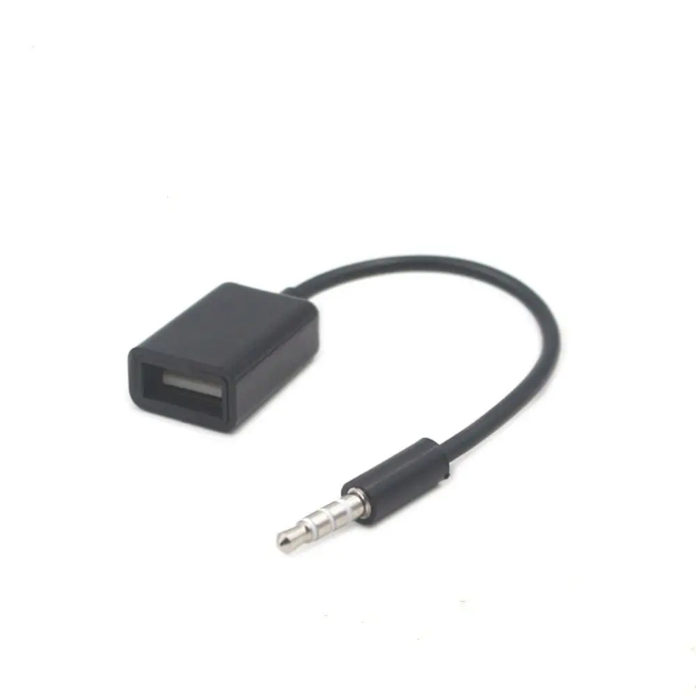 3.5mm Male Usb Female To 3.5mm Car Audio Cable AUX Audio OTG 3.5MM To USB Female Adapter Cable USB 2.0 Female Converter Cable Oasis Select black