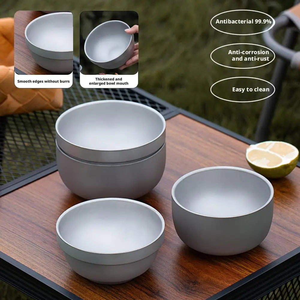 Titanium Camping Bowl Pure Titanium Heat-Resistant Lightweight Durable for Outdoor Camping Travel BBQ Picnic Backpacking Oasis Select