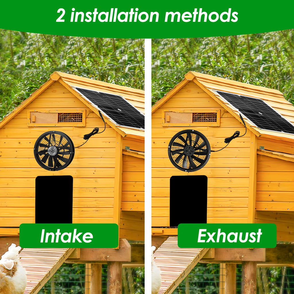 100W Solar Exhaust Fan – Chicken Coop, Greenhouse & Shed