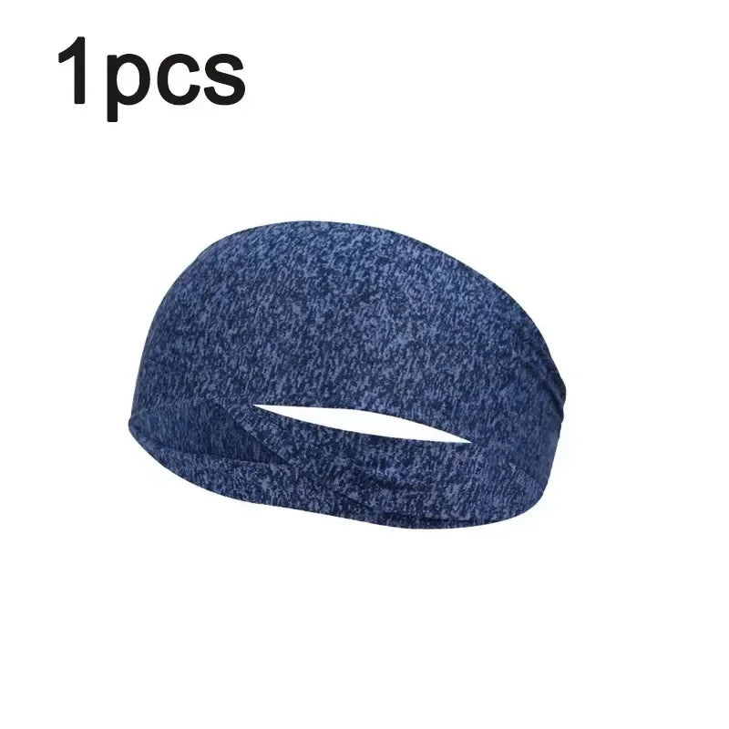 1/8PC Sweatband For Men Women Elastic Sport Hairbands Head Band Yoga Headbands Headwear Headwrap Sports Workout Hair Accessories Oasis Select Dark Blue-1pcs