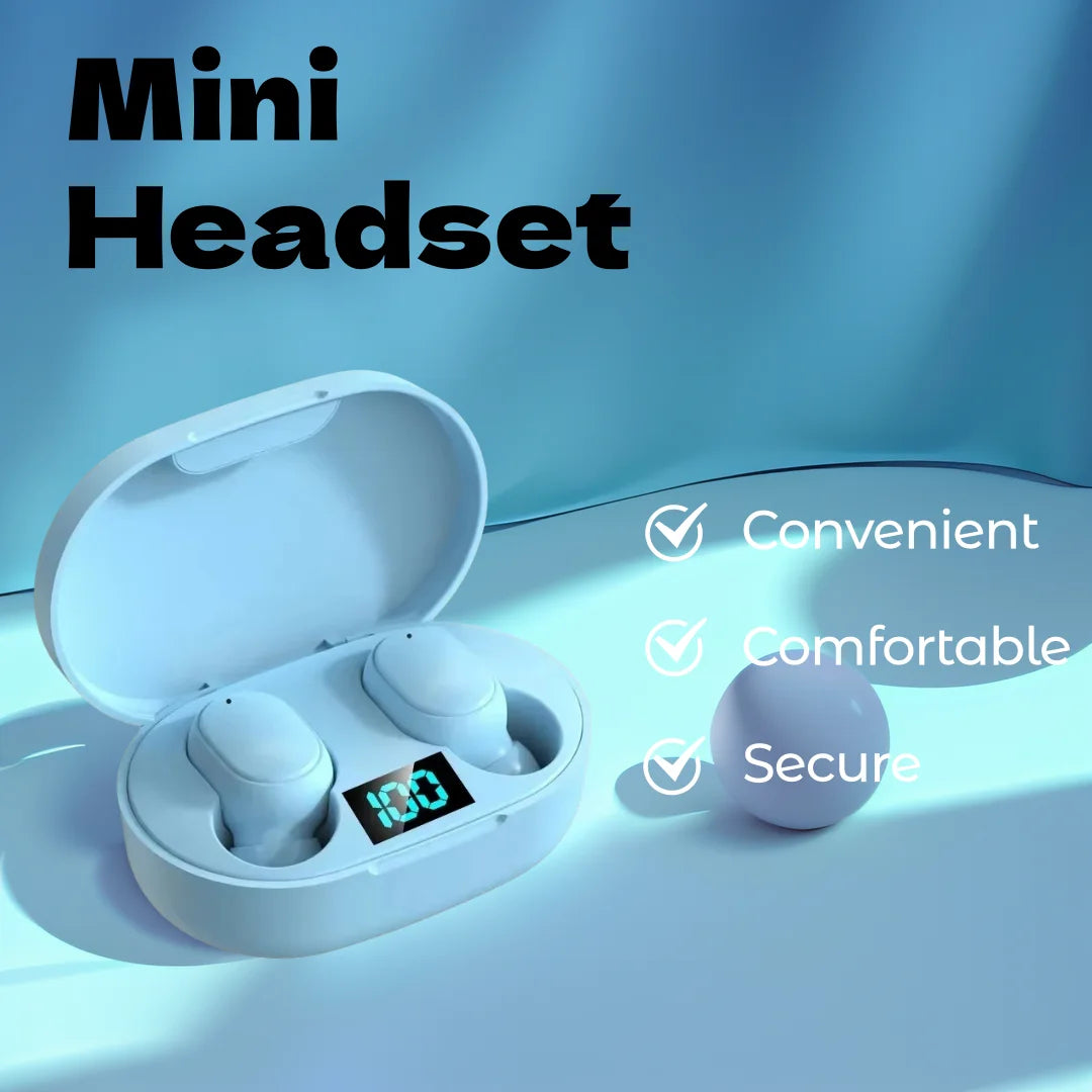 E6S Wireless Bluetooth Earphones TWS Bluetooth Headset Wireless Earbuds Noise Cancelling Earphones with Mic Headphones Sport Oasis Select Blue