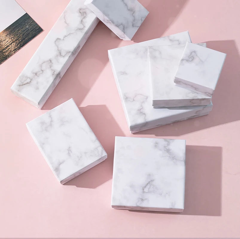 1PCS Marbling Jewelry Box Gifts Packaging Box Bracelet Necklace Ring Earring Box For Wedding Birthday Party Accessories Oasis Select