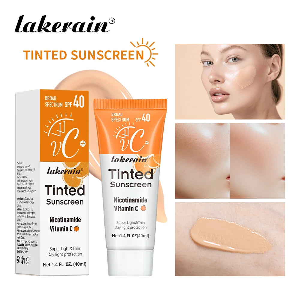 SPF40 Tinted Moisturizing VC Sunscreen Skin Protection Refreshing Makeup Sunscreen Cream UV Anti-aging Resistance Sunscreen Oasis Select 40ml