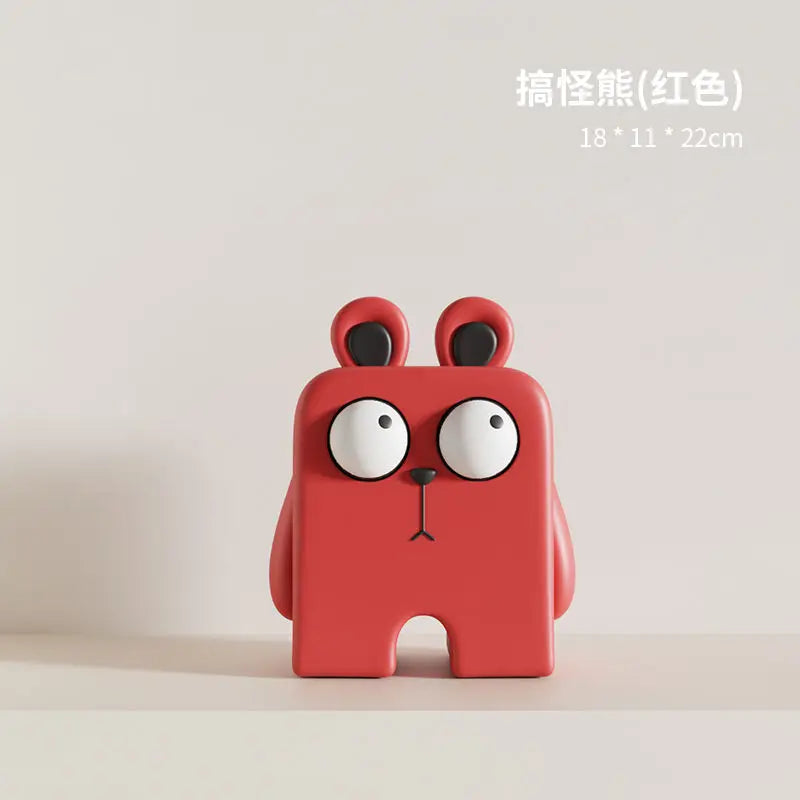 TV cabinet ornament home jewelry entrance high-end soft decoration jewelry cream style model room wine cabinet decoration Oasis Select Red Bear 1