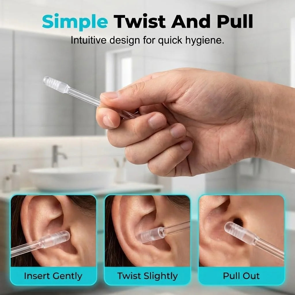 Ear Hygiene Cleaning Tool Kit Sticky Ear Wax Remover Disposable Safe Ear Care Swabs GentleCleaning for Adults and Kids Use Oasis Select