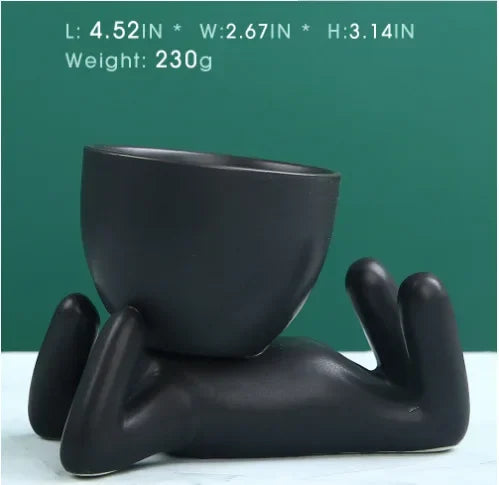 Creative Cute Imitation Humanoid Ceramic Flower Pot Succulent Planter Crafts Flowerpot Vase Home Decoration Personalized Gift Oasis Select G