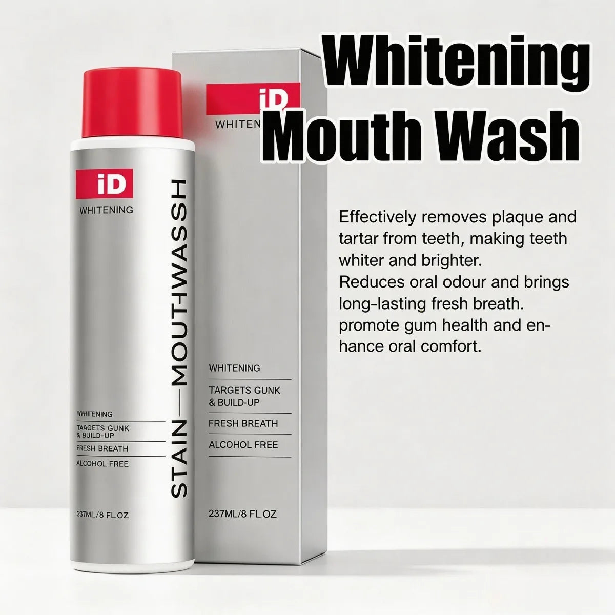 Stain Whitening Mouthwash Fresh Breath Remove Plaque Stains Enamel Safe Lasting Freshness Protect Gum Oral Care Oasis Select