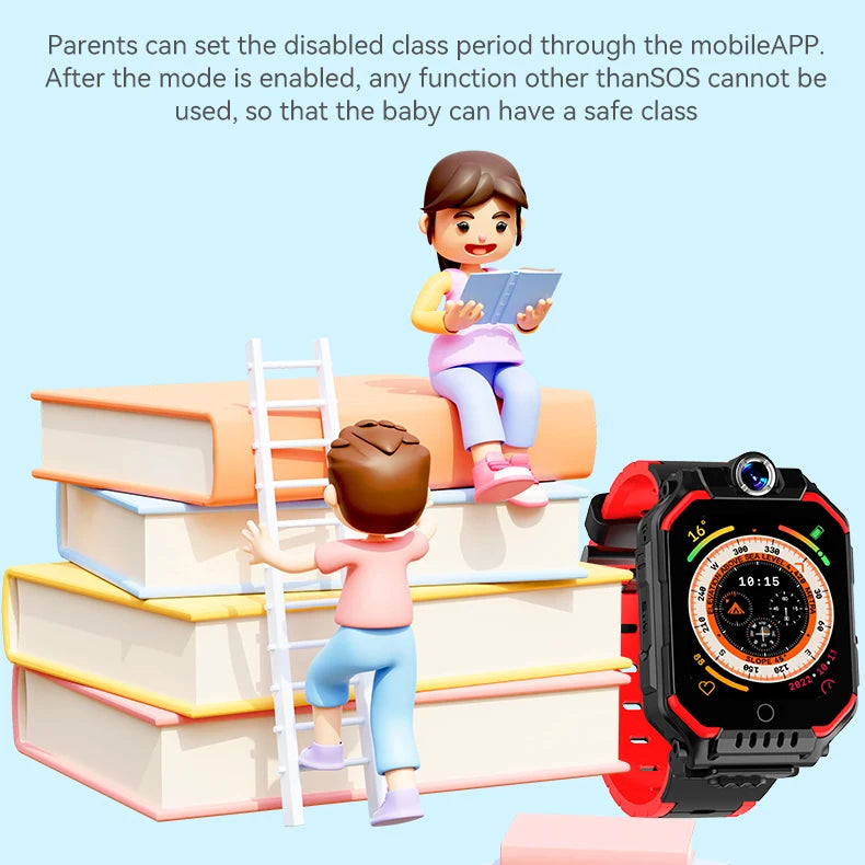 Children Smartwatch SOS Waterproof Smart Watches Students WIFI Positioning 4G Watch Kids Video Call 360 ° Rotating HD Camera Oasis Select