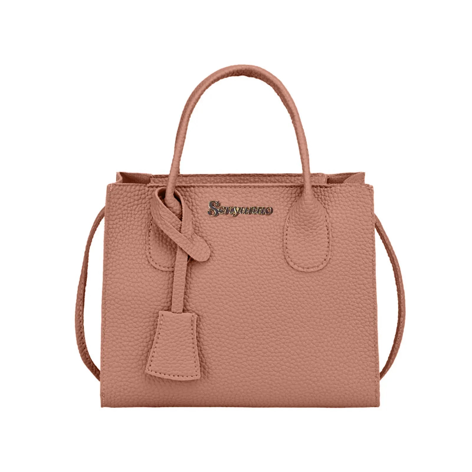 Women's Large PU Leather Tote Shoulder & Crossbody Handbag Tote Crossbody Handbag Oasis Select Pink One Size