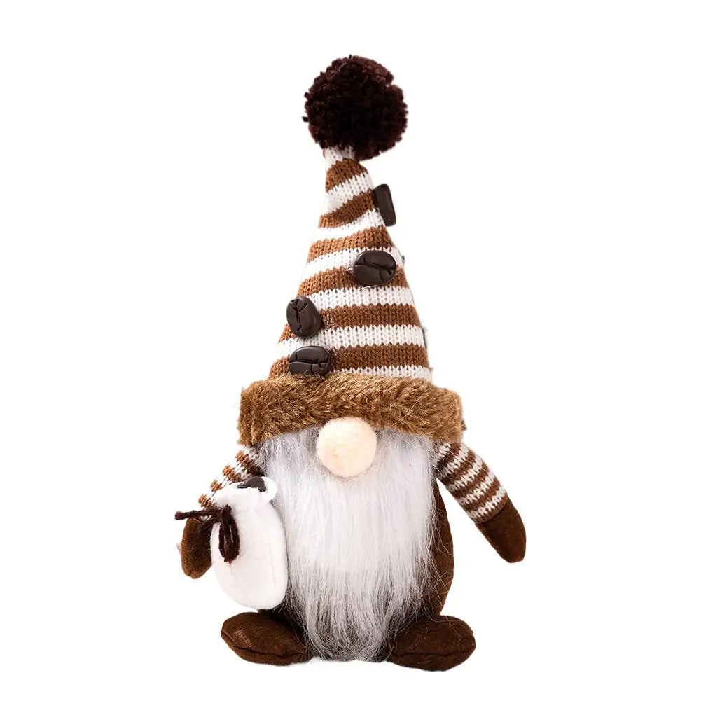Coffee Gnome Plush Figurine | Cute Faceless Stuffed Doll Decor