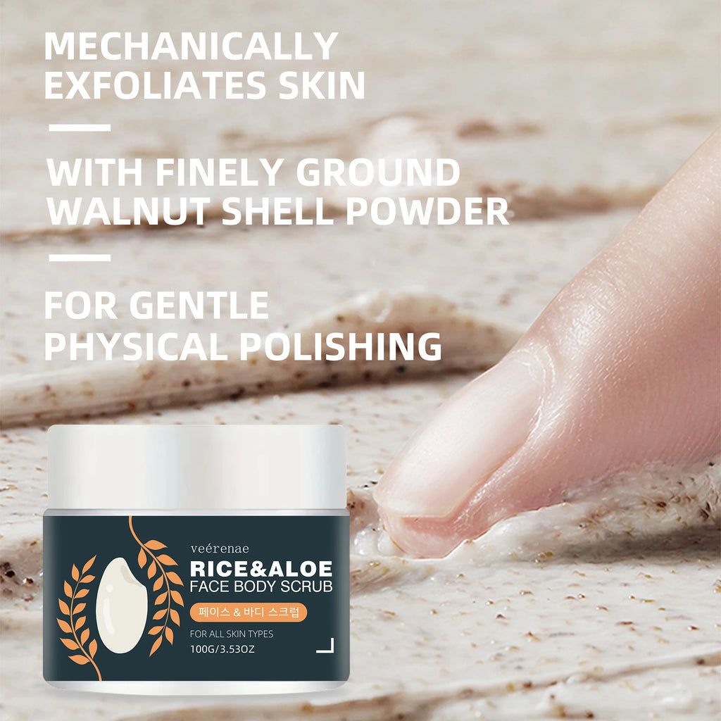 veérenae Rice & Aloe Face Body Scrub – All Skin Types